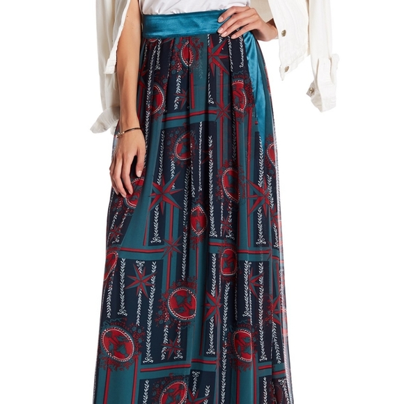 NWT: Printed Chiffon Maxi Skirt - Picture 1 of 6